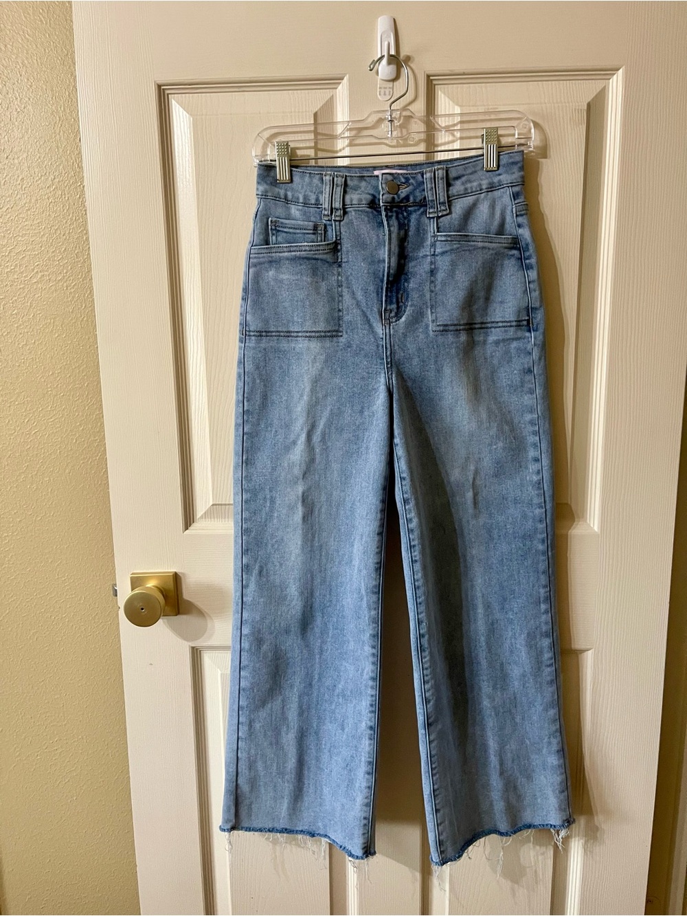 Pink Lily Light Wash Wide-Leg Jeans